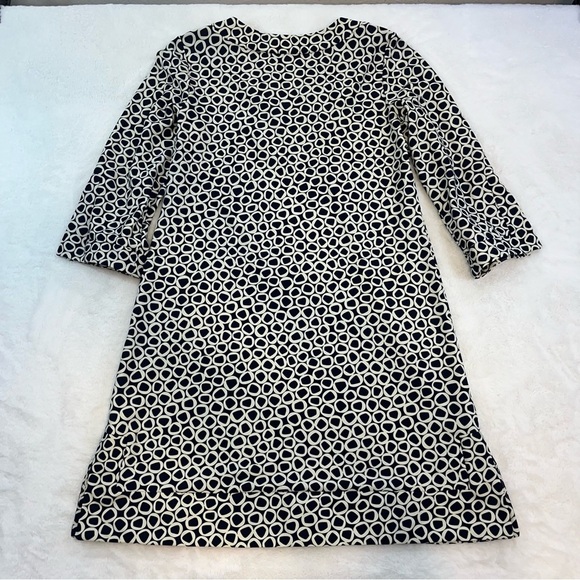 Jude Connally Medium MEGAN Tunic DRESS Blue Print  3/4 SLEEVES V-Neck Stretch - Picture 6 of 12